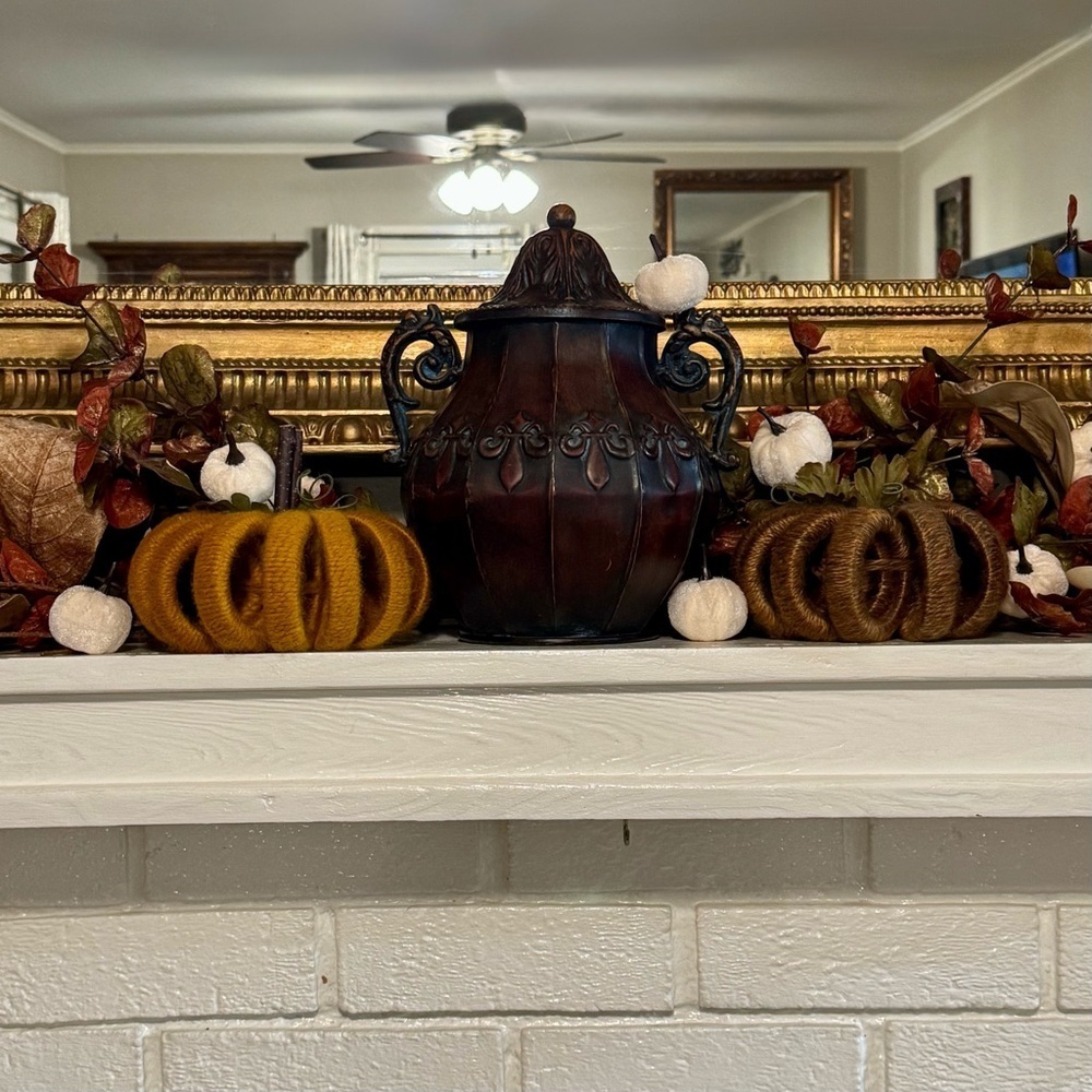 Satin Wrapped Pumpkin Decor Fall Decorations Autumn Halloween Brown Beige New - Picture 7 of 8